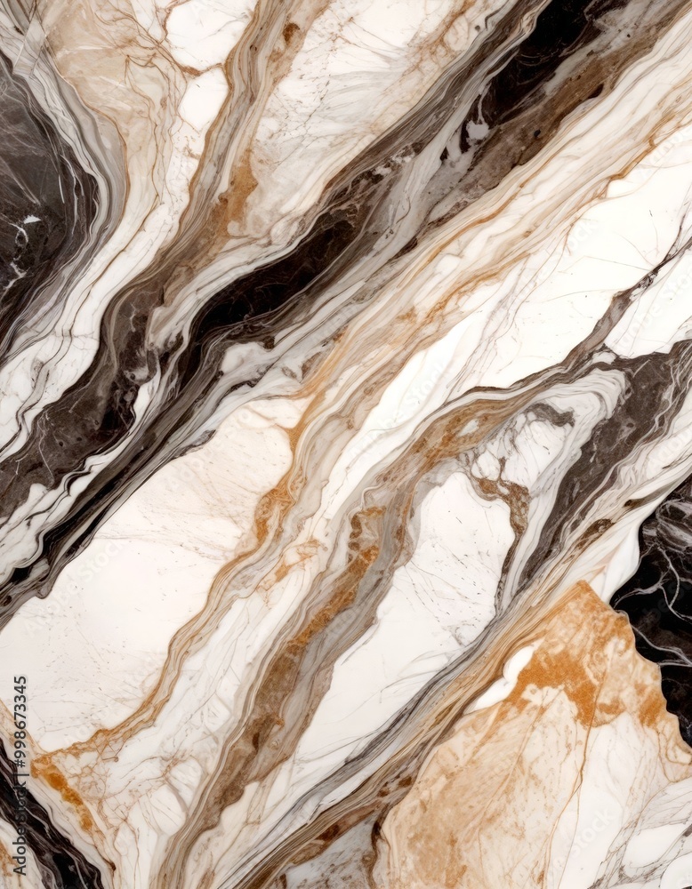 Aufkleber a close-up view marble surface with a swirling pattern of light and dark gray marble, creating a sense of movement and depth