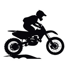 Motocross driver silhouette vector illustration