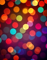 A vibrant display of multicolored bokeh lights, creating a mesmerizing and festive atmosphere