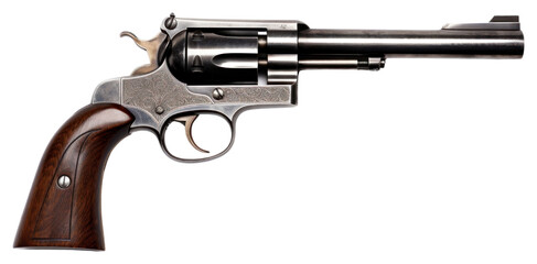 PNG Vintage revolver with wooden grip
