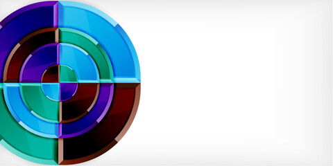 Obraz premium Abstract background - circles and round triangles with 3d effect. Vector Illustration For Wallpaper, Banner, Background, Card, Book Illustration, landing page