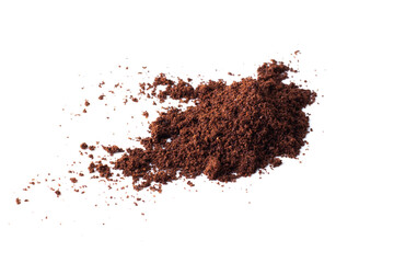 Isolated coffee powder.