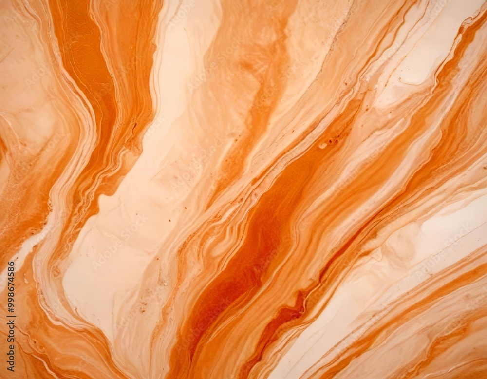 Poster a marble-like pattern with a swirling, marbled effect in shades of orange and beige