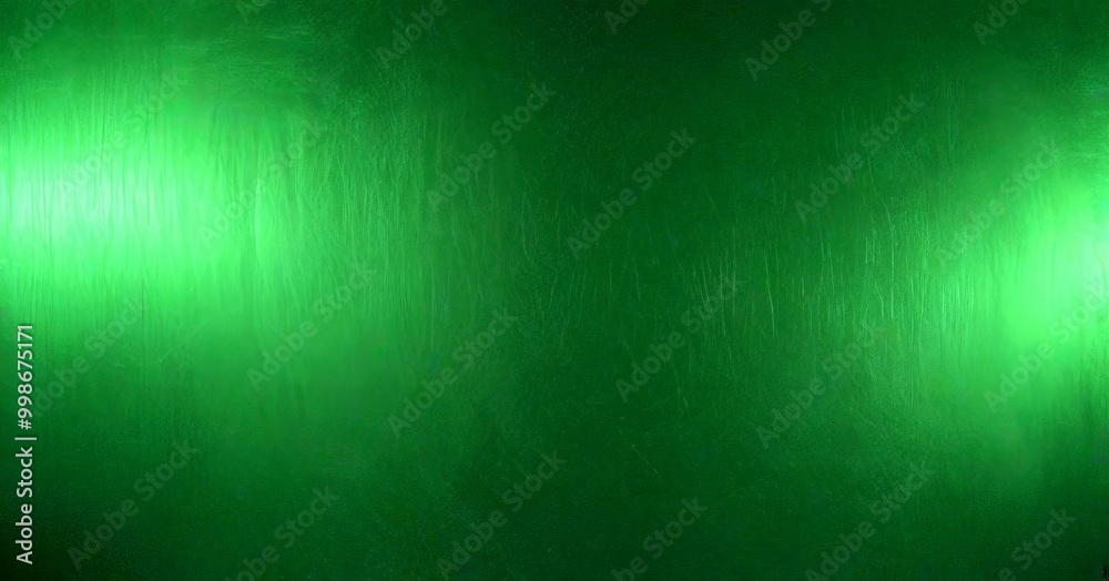 Poster a close-up view green metal surface with a reflective, shiny texture the background is blurred, draw