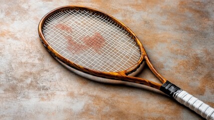 Minimalist badminton racquet on neutral background for sports enthusiasts