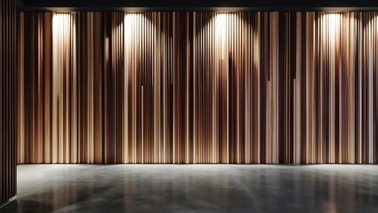 Modern Wood Wall with Lighting