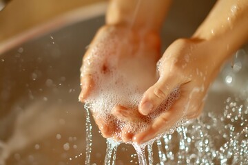 Fototapeta premium Washing Hands with Soapy Water