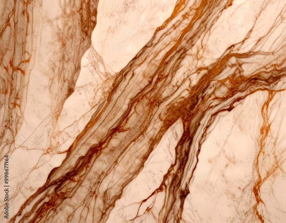 Poster a close-up view marble surface with a textured, marbled pattern of light and dark brown hues