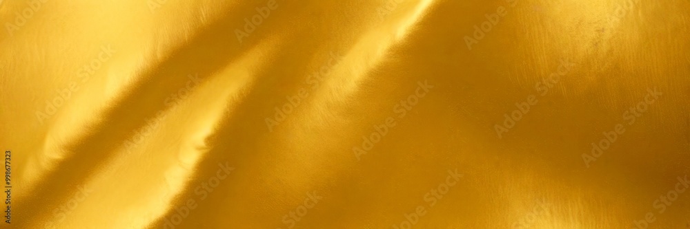 Poster a close-up view shiny, golden fabric surface with a subtle texture, creating a warm and inviting visual effect