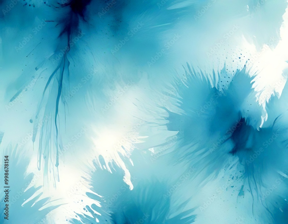 Aufkleber a blue and white abstract background with splashes of color and texture, creating a dynamic and visually captivating composition