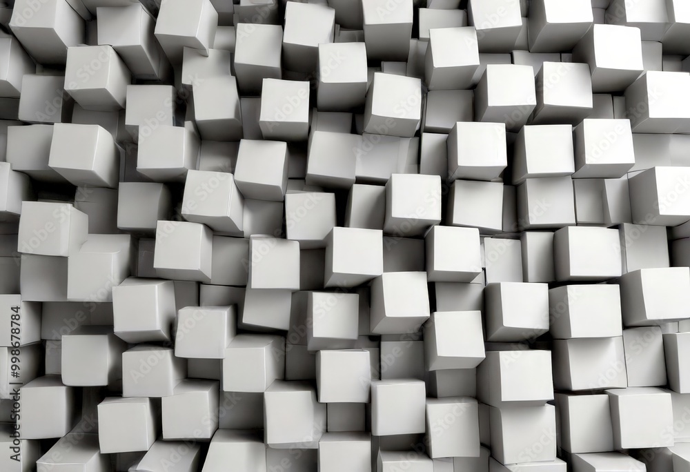 Aufkleber A grid of white cubes fills the , creating a visually striking and geometric pattern
