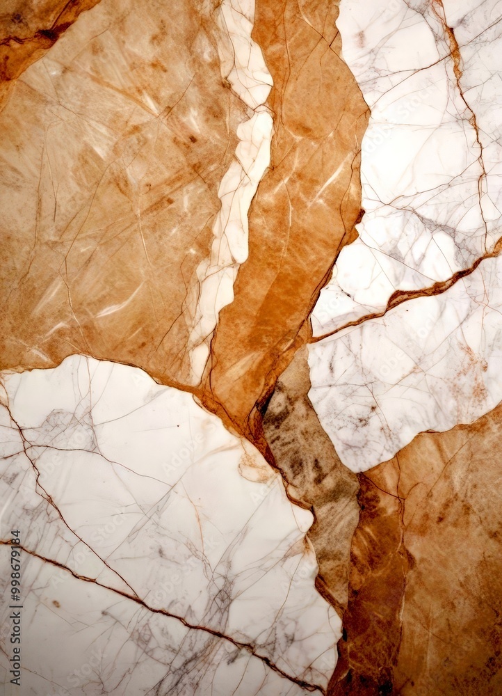 Poster a close-up view marble surface with a textured and cracked appearance, featuring a mix of light and 