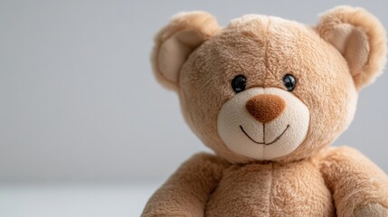 Obraz premium Adorable teddy bear in minimalist setting for child's room decor and gifting ideas