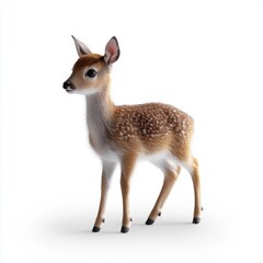 Fototapeta premium Young Duiker Standing on a White Background