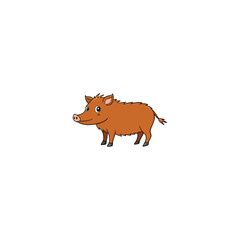 Vector art of a wild boar isolated on white background
