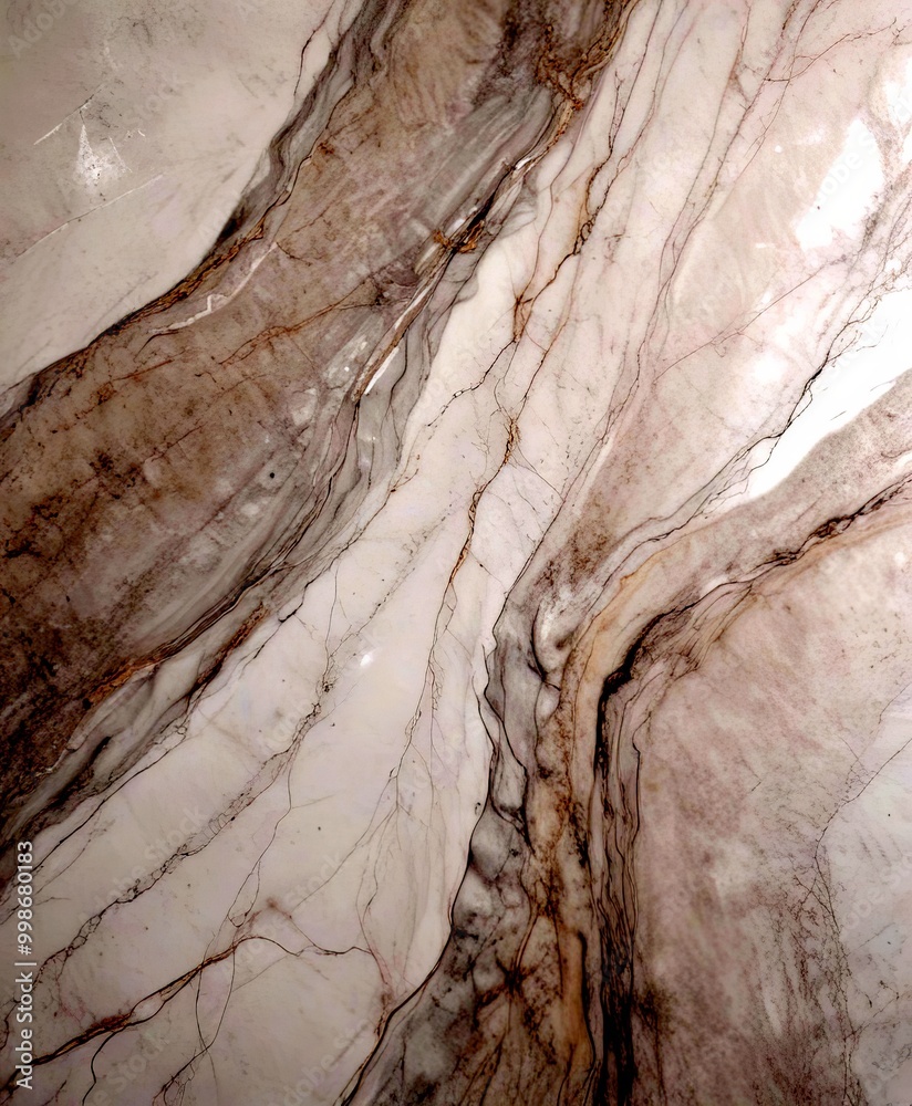 Poster a close-up view marble surface with a textured, swirling pattern of light and dark gray marble