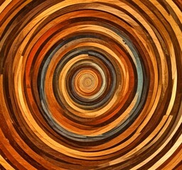 a spiral pattern composed of wooden planks in various shades of brown, beige, and gray, creating a visually captivating and abstract design
