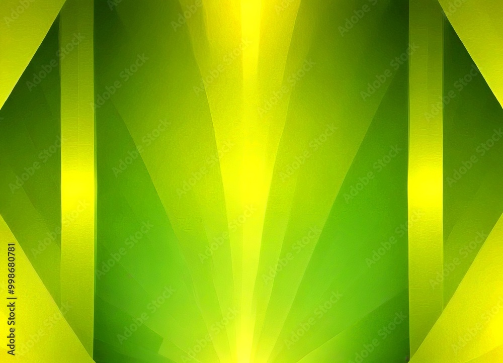 Aufkleber a vibrant abstract background with a gradient of green and yellow the central focus is a radiant sun