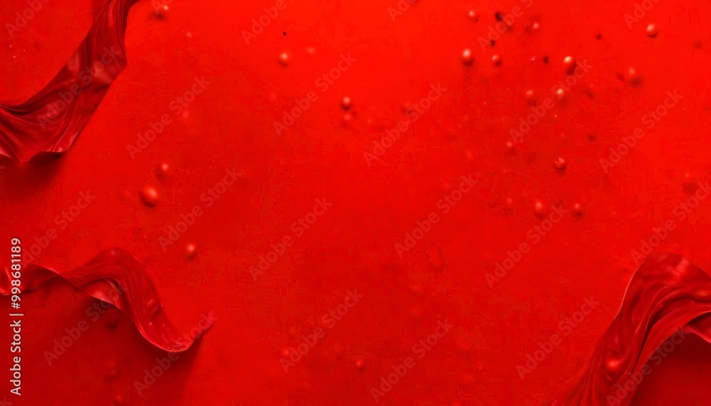 Aufkleber a red background with a wavy, flowing pattern of red fabric and small red dots scattered throughout, creating a dynamic and textured appearance