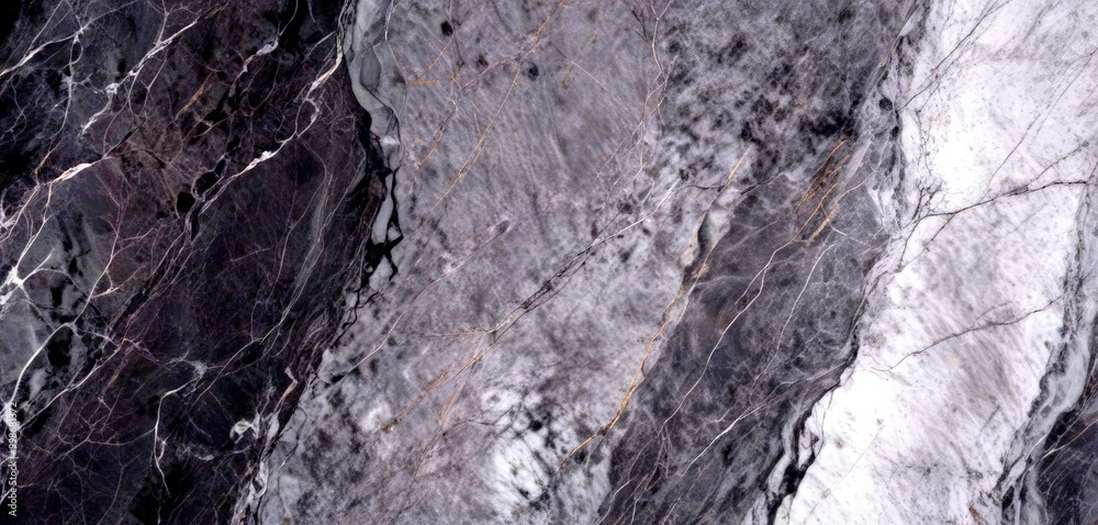 Aufkleber a close-up view marble surface with a textured, dark gray and white marble pattern