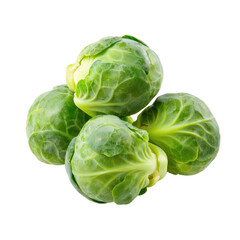 Obraz premium Fresh Brussels sprouts arranged in a cluster