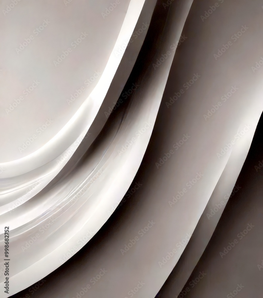 Poster a white, abstract background with curved lines and a gradient effect, creating a sense of movement and fluidity
