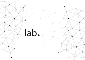 Connected dots on white background with lab word on it