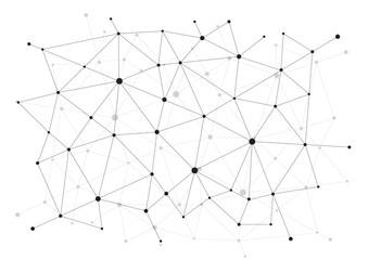 Connected dots on white background network technology concept