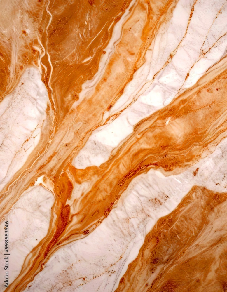 Poster a close-up view marble surface with a marbled pattern of light and dark brown hues