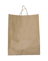 Recycled paper shopping bag isolated on transparent background, PNG File