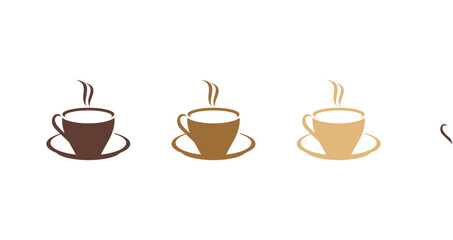 Brown Coffee Cup Smoke, Cafe Bar Barista logo design inspiration