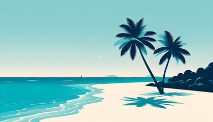 beach with palm trees