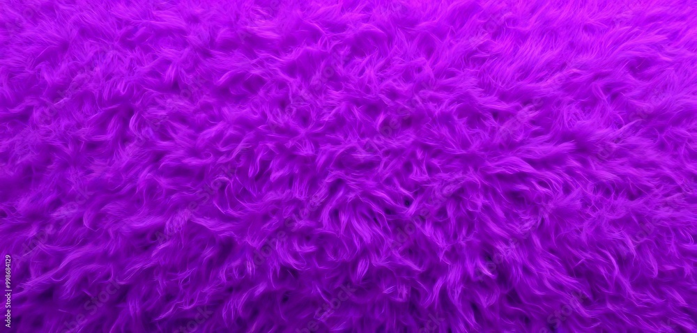 Poster a close-up fuzzy, purple-colored fabric or material, with a textured and fuzzy appearance