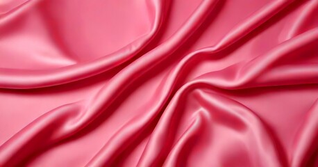 Obraz premium a close-up view soft, pink satin fabric, with its folds and creases creating a textured and flowing appearance