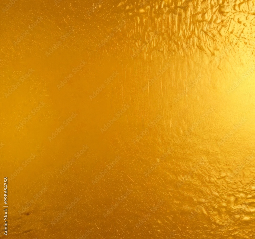 Poster a close-up view shiny, golden surface with a textured, crinkled appearance