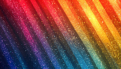 Vibrant illustration of multicolored stripes covered in glitter