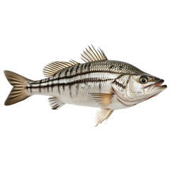 Fototapeta premium Striped bass fish on transparent background