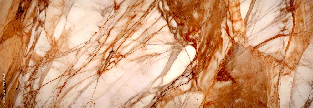 Poster marble surface with a textured pattern of light and dark brown marble