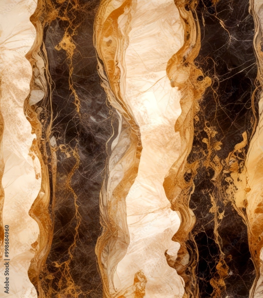 Poster a repeating pattern of vertical lines in varying shades of brown, beige, and black, creating a sense of depth and movement