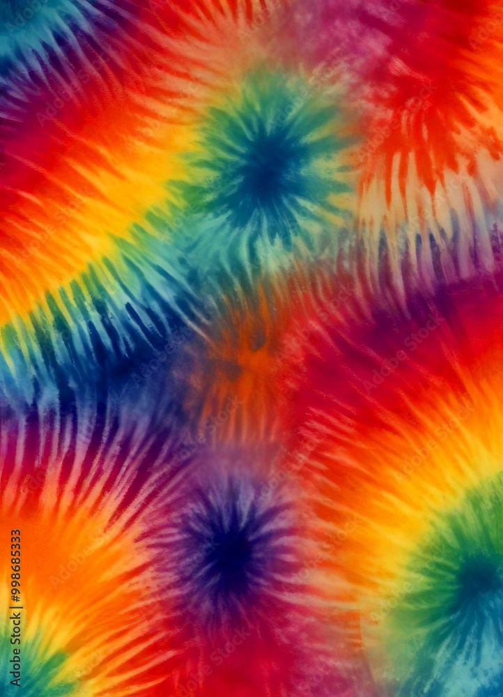 Aufkleber a vibrant tie-dye pattern with a mix of bright and dark colors, creating a visually striking and dynamic design