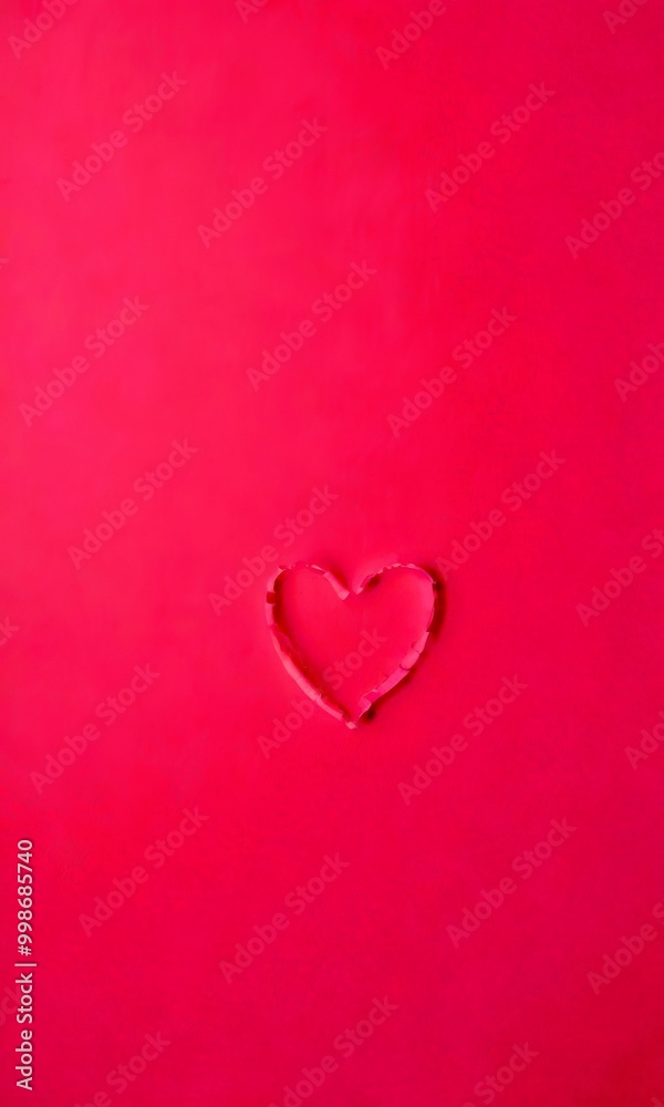 Poster A heart shape is centered on a pink background