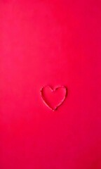 A heart shape is centered on a pink background