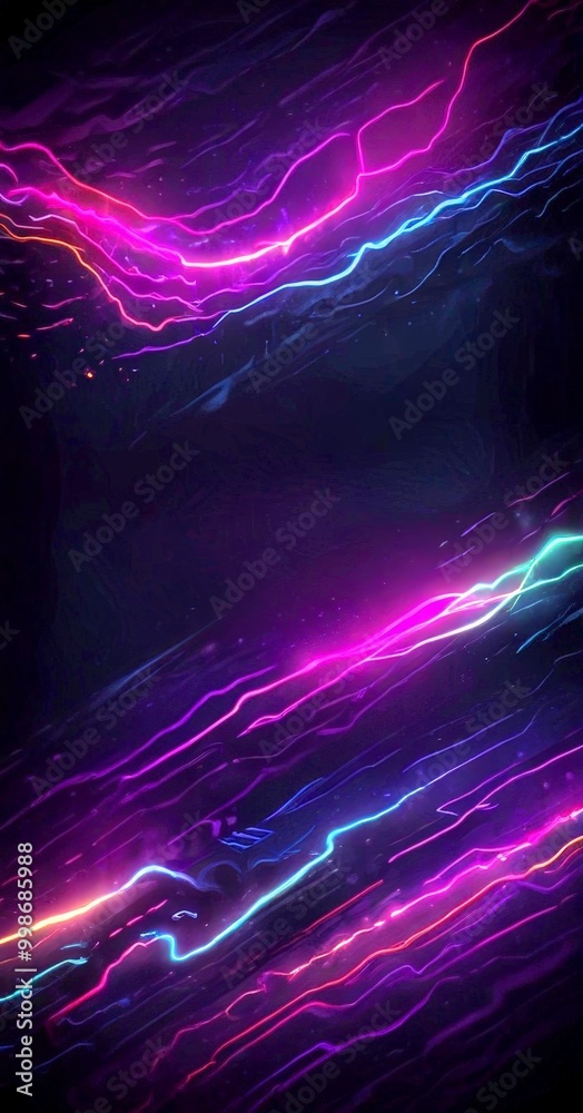 Aufkleber a dark background with vibrant, colorful lines and streaks of light, creating a dynamic and visually striking effect