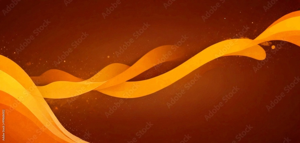 Aufkleber a dynamic abstract design with orange and brown hues, featuring curved lines and splashes of light a
