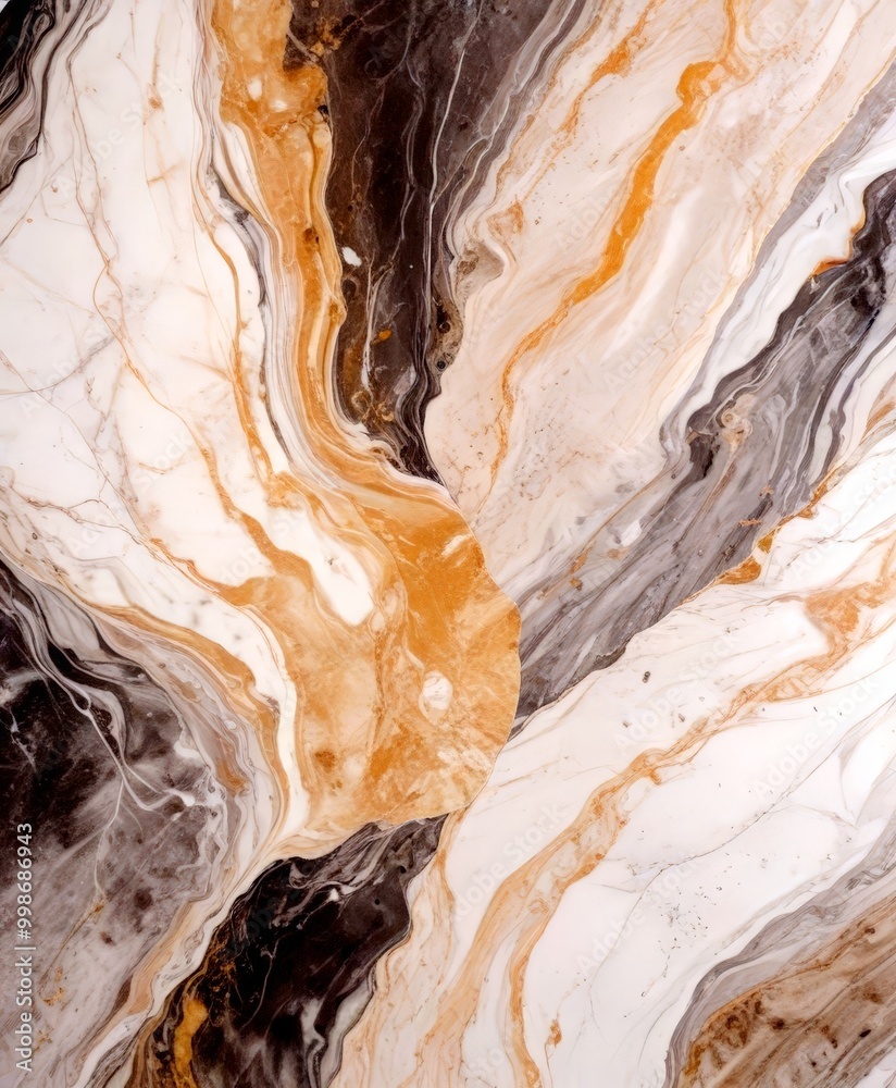 Poster a marble surface with a swirling pattern of light and dark gray marble, creating a sense of movement and depth
