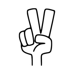 Obraz premium ピースをする右手のアイコン