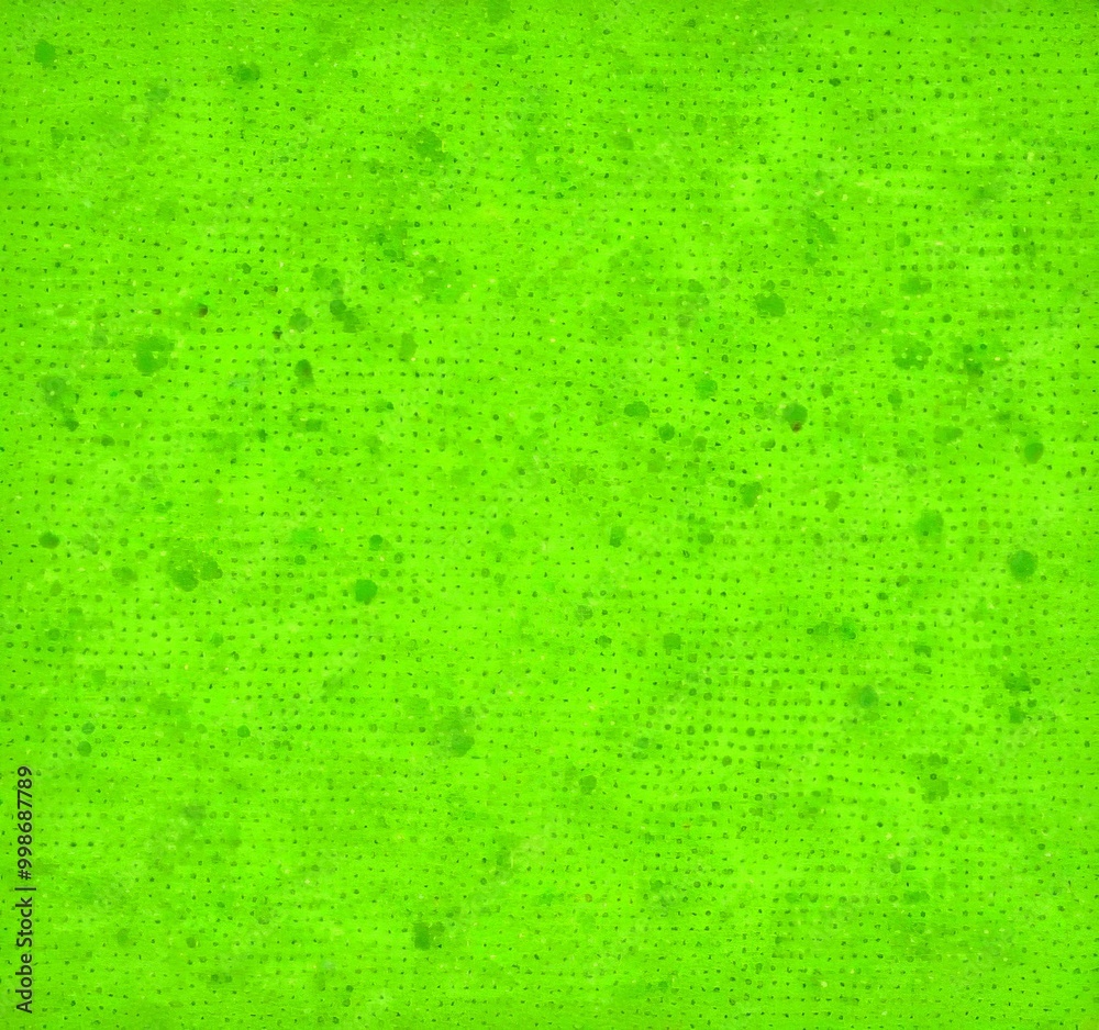 Poster a textured green surface with small dots or spots scattered throughout, creating a somewhat abstract and organic pattern