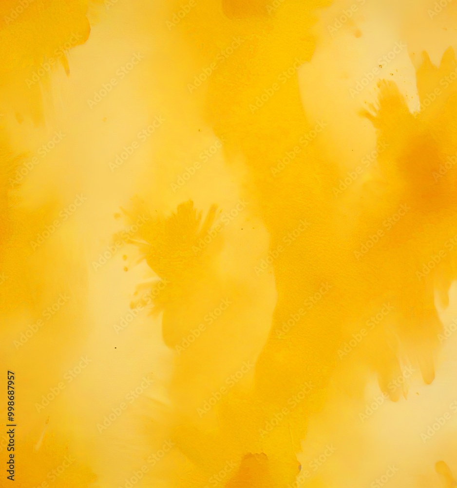 Leinwandbilder a vibrant abstract painting featuring a blend of yellow and orange hues, with splashes of color and 