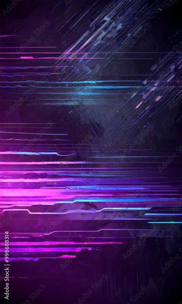 Poster a dark, abstract background with a gradient of purple and blue lines, creating a sense of movement and energy