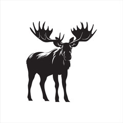 deer silhouette vector illustration, 